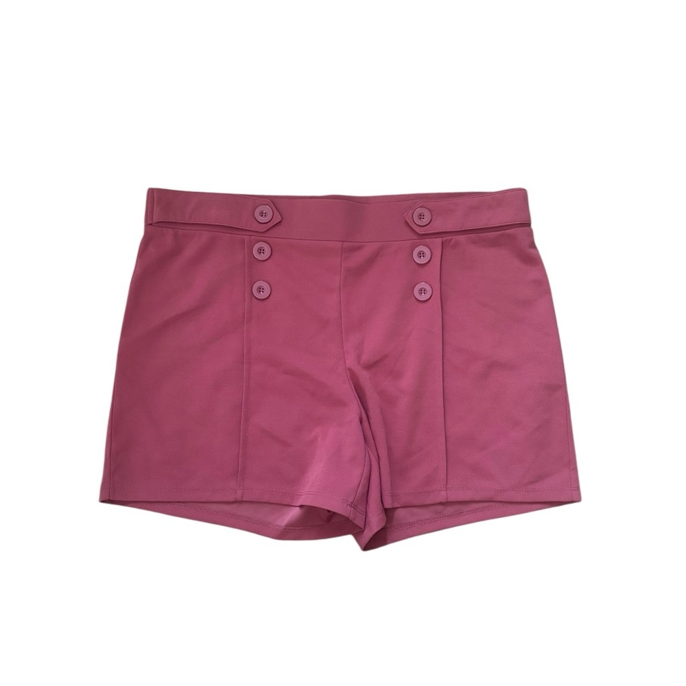 Retrology NWT high waist pink pullon stretch retro button detail sailor short